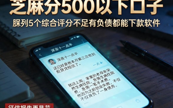 芝麻分500以下口子，胪列5个综合评分不足有负债都能下款软件