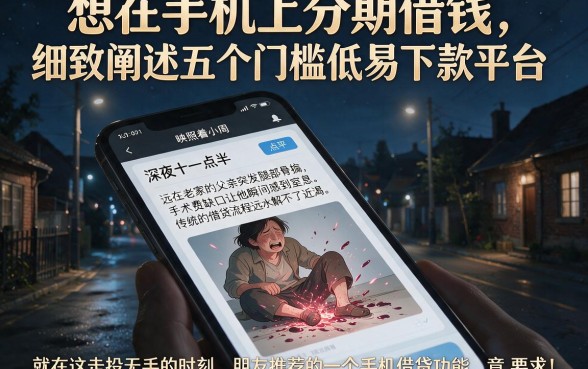 想在手机上分期借钱,细致阐述五个门槛低易下款平台