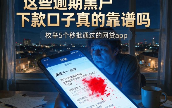 这些逾期黑户下款口子真的靠谱吗，枚举5个秒批通过的网贷app