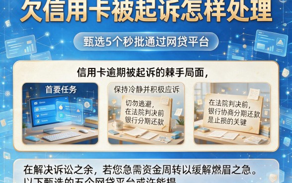 欠信用卡被起诉怎样处理,甄选5个秒批通过的网贷平台