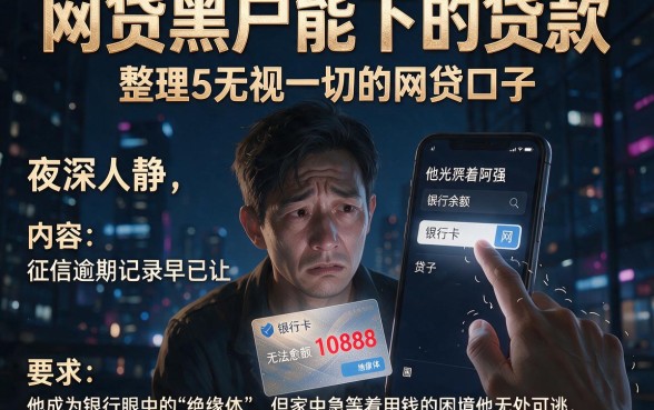 网贷黑户能下的贷款，整理5个无视一切的网贷口子