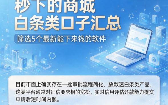 秒下的商城白条类口子汇总,筛选5个最新能下来钱的软件