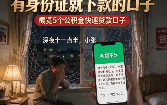 有身份证就下款的口子,概览5个公积金快速贷款口子