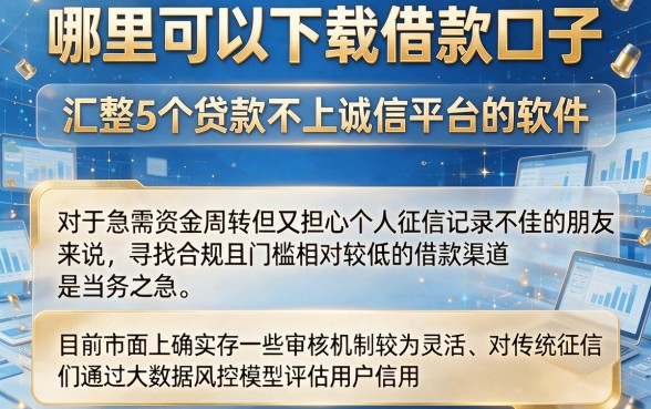 哪里可以下载借款口子，汇整5个贷款不上诚信平台的软件