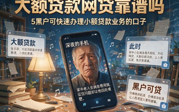 大额贷款网贷靠谱吗，详细阐述5个黑户可快速办理小额贷款业务的口子