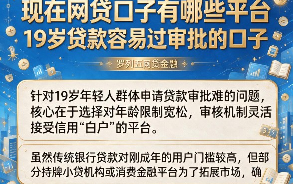 现在网贷口子有哪些平台，罗列五个19岁贷款容易过审批的口子