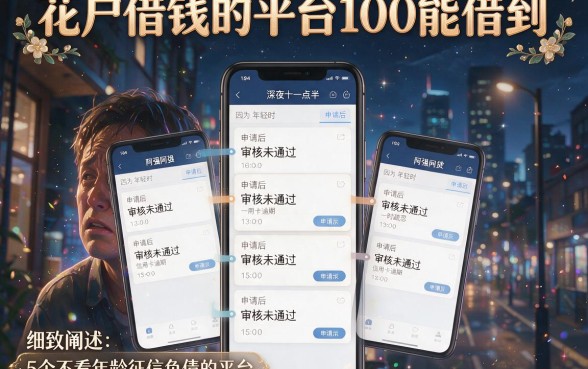 花户借钱的平台100能借到,细致阐述5个不看年龄征信负债的平台