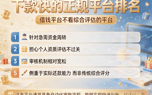 下款快的正规平台排名,条列5个借钱平台不看综合评估的平台