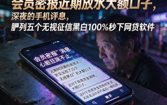 会员密报近期放水大额口子,胪列五个无视征信黑白100%秒下网贷软件