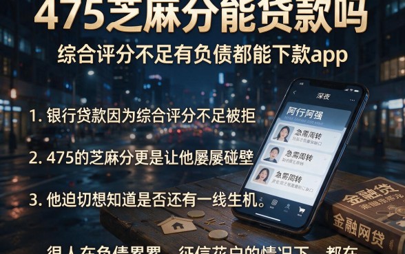 475芝麻分能贷款吗，详尽说明五个综合评分不足有负债都能下款app