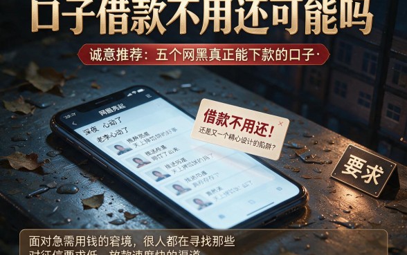 口子借款不用还可能吗,诚意推荐五个网黑真正能下款的口子