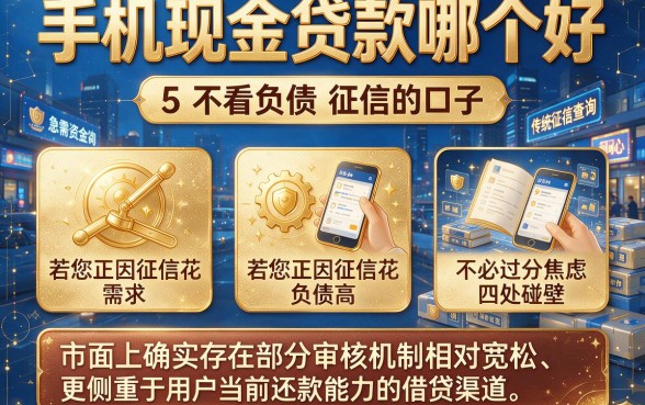 手机现金贷款哪个好，梳理5个不看负债和征信的口子