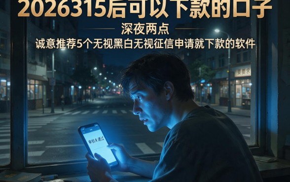 2026315后可以下款的口子，诚意推荐5个无视黑白无视征信申请就下款的软件