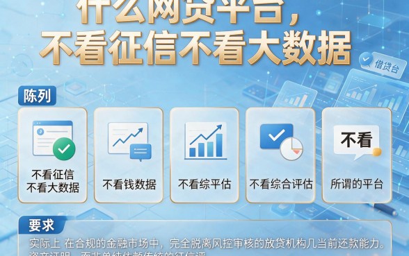 什么网贷平台不看征信不看大数据，陈列五个借钱平台不看综合评估的平台