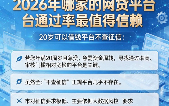 2026年哪家的网贷平台通过率最值得信赖,归纳5个20岁可以借钱平台不查征信的app