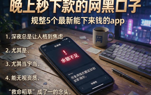 晚上秒下款的网黑口子,规整5个最新能下来钱的app