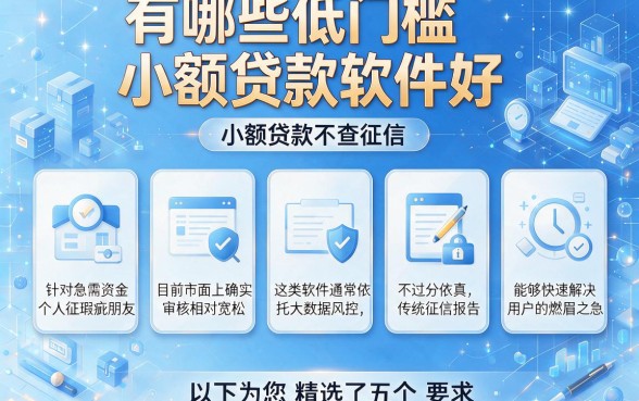 有哪些低门槛小额贷款软件好，遴选五个小额贷款不查征信的app