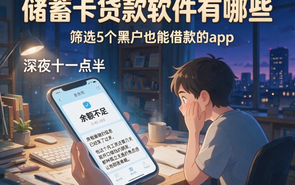 储蓄卡贷款软件有哪些,筛选5个黑户也能借款的app