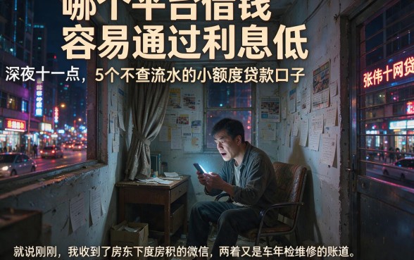 哪个平台借钱容易通过利息低,详尽说明5个不查流水的小额度贷款口子
