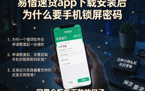 易借速贷app下载安装后为什么要手机锁屏密码,罗列五个网黑全拒能下款的口子