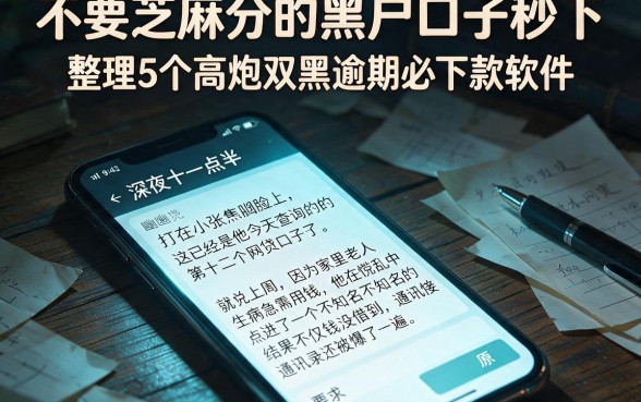 不要芝麻分的黑户口子秒下，整理5个高炮双黑逾期必下款软件