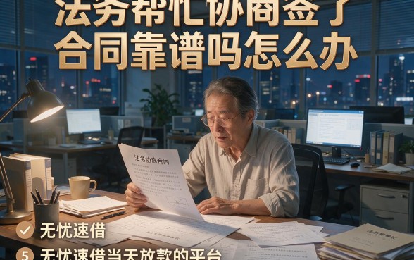 法务帮忙协商签了合同靠谱吗怎么办,整理五个无忧速借当天放款的平台