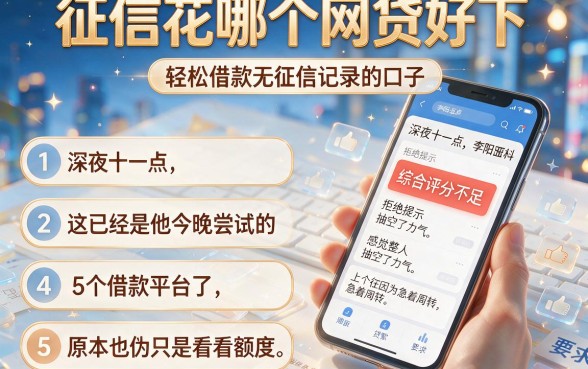 征信花哪个网贷好下,条列五个轻松借款无征信记录的口子