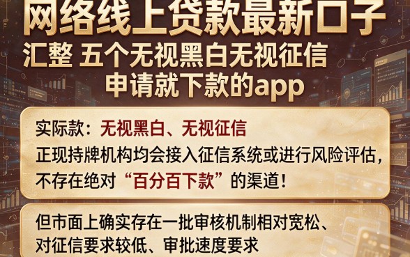 网络线上贷款最新口子,汇整五个无视黑白无视征信申请就下款的app