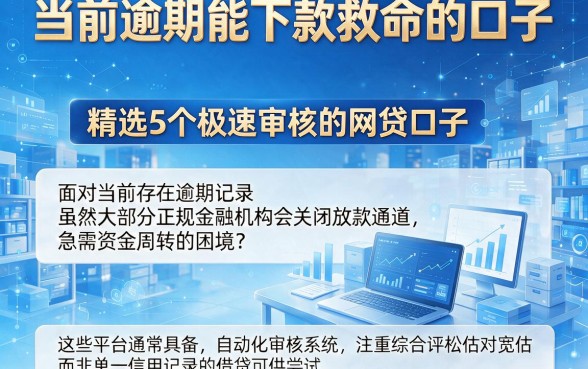 当前逾期能下款救命的口子，精选5个极速审核的网贷口子