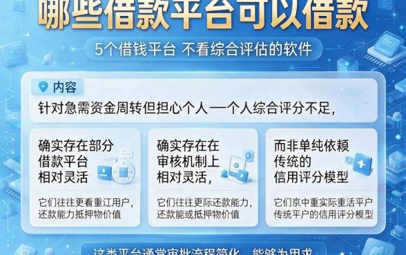 哪些借款平台可以借款,详细阐述5个借钱平台不看综合评估的软件