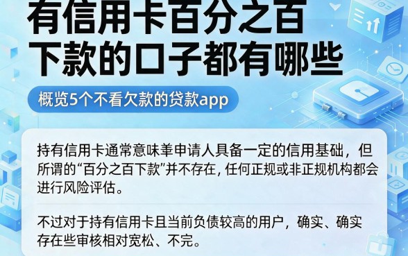 有信用卡百分之百下款的口子都有哪些，概览5个不看欠款的贷款app