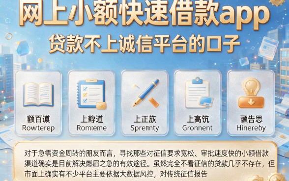 网上小额快速借款app,陈列五个贷款不上诚信平台的口子