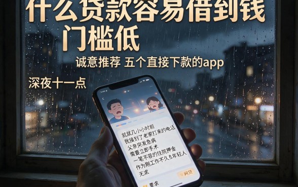 什么贷款容易借到钱,门槛低,诚意推荐五个直接下款的app