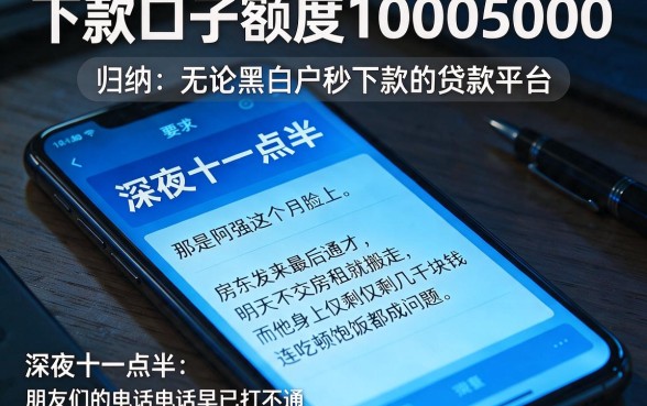 下款口子额度10005000，归纳5个无论黑白户秒下款的贷款平台