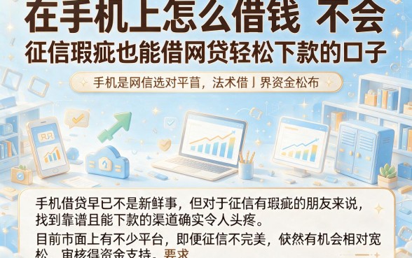 在手机上怎么借钱不会，罗列五个征信瑕疵也能借网贷轻松下款的口子