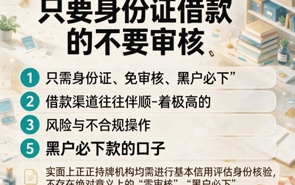 只要身份证借款的不要审核，条列5个黑户必下款的口子
