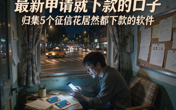 最新申请就下款的口子,归集5个征信花居然都下款的软件
