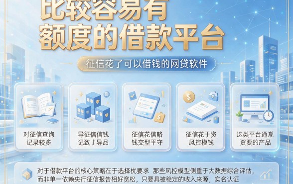 比较容易有额度的借款平台，胪列五个征信花了可以借钱的网贷软件
