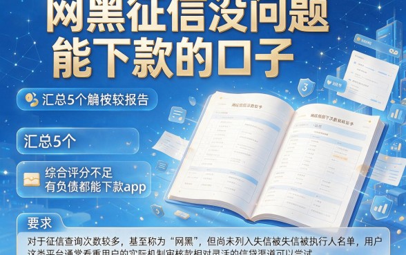 网黑征信没问题能下款的口子,汇总5个综合评分不足有负债都能下款app