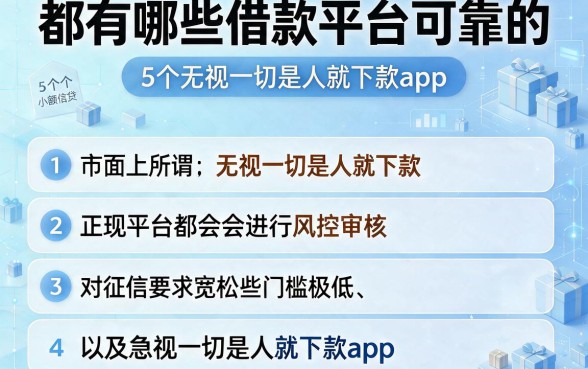 都有哪些借款平台可靠的，详尽说明5个无视一切是人就下款app