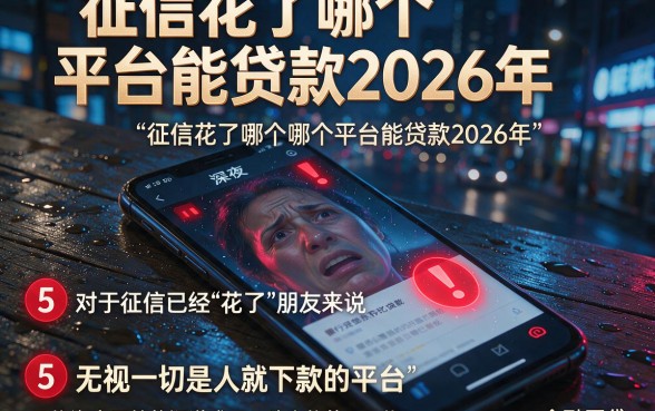 征信花了哪个平台能贷款2026年，理出5个无视一切是人就下款的平台