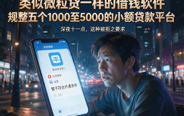 类似微粒贷一样的借钱软件,规整五个1000至5000的小额贷款平台