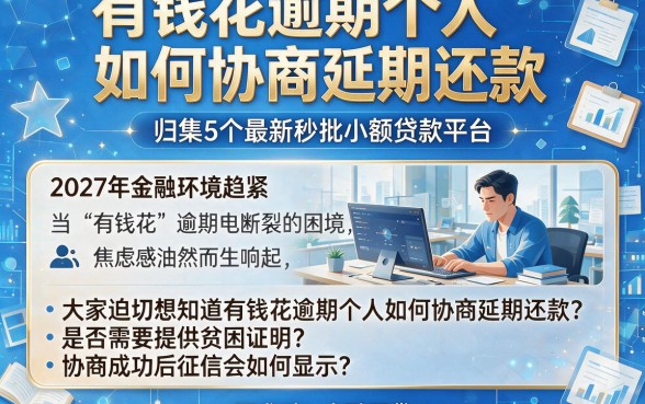 有钱花逾期个人如何协商延期还款，归集5个最新秒批小额贷款平台