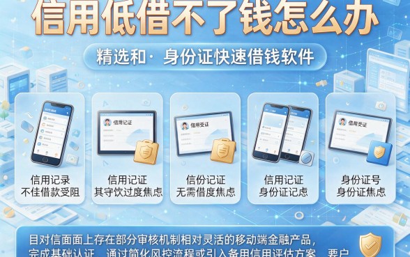 信用低借不了钱怎么办,精选五个手机和身份证快速借钱软件