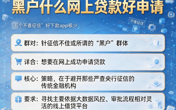 黑户什么网上贷款好申请,详尽说明五个不查征信好下款的网贷app