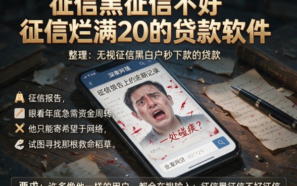 征信黑征信不好征信烂满20的贷款软件,整理五个无视征信黑白户秒下款的贷款