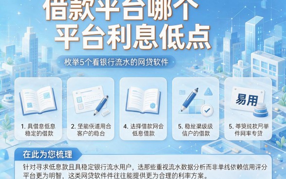 借款平台哪个平台利息低点，枚举5个看银行流水的网贷软件