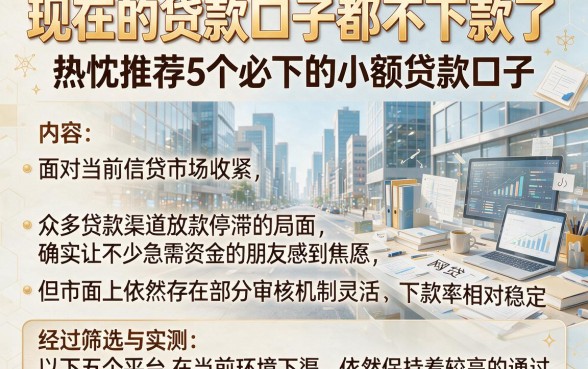 现在的贷款口子都不下款了,热忱推荐5个必下的小额贷款口子