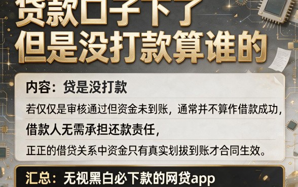 贷款口子下了但是没打款算谁的,汇总五个无视黑白必下款的网贷app