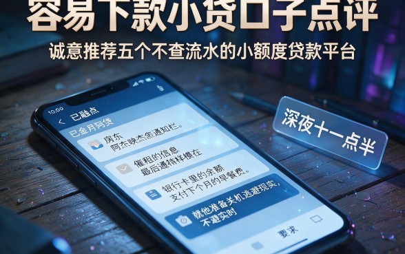 容易下款小贷口子点评，诚意推荐五个不查流水的小额度贷款平台